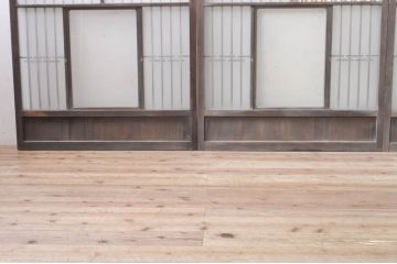 アンティーク建具　どこか懐かしい雰囲気漂う和風ガラス窓3枚セット(引き戸、ガラス戸)(R-073888)