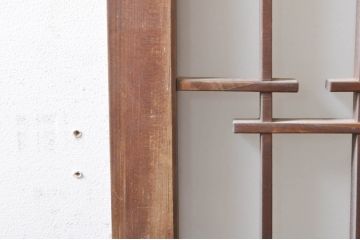 アンティーク建具　どこか懐かしい雰囲気漂う和風ガラス窓2枚セット(引き戸、ガラス戸)(R-073889)