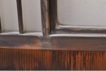 アンティーク建具　どこか懐かしい雰囲気漂う和風ガラス窓2枚セット(引き戸、ガラス戸)(R-073889)