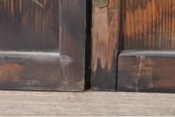 アンティーク建具　どこか懐かしい雰囲気漂う和風ガラス窓2枚セット(引き戸、ガラス戸)(R-073889)
