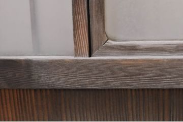 アンティーク建具　どこか懐かしい雰囲気漂う和風ガラス窓2枚セット(引き戸、ガラス戸)(R-073889)