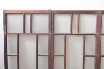 アンティーク建具　大正ロマン　ノスタルジックな雰囲気溢れるガラス窓4枚セット(引き戸、ガラス戸)(R-073890)