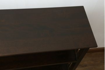和製ビンテージ　北海道民芸家具　117型　格子デザインが和モダンな印象を高める書棚(本棚、飾り棚、陳列棚、ブックシェルフ、オープンラック、ヴィンテージ)(R-073892)