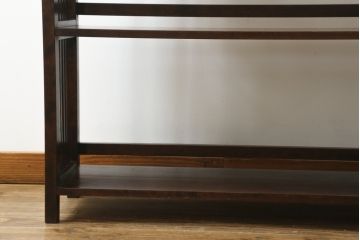 和製ビンテージ　北海道民芸家具　117型　格子デザインが和モダンな印象を高める書棚(本棚、飾り棚、陳列棚、ブックシェルフ、オープンラック、ヴィンテージ)(R-073892)