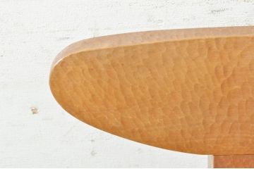 和製ビンテージ　背もたれと座面の彫刻模様が目を惹く板座チェア(椅子、イス、ダイニングチェア、ヴィンテージ)(R-073897)