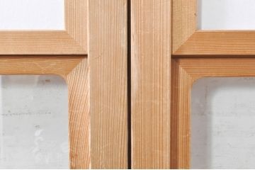 ビンテージ建具　和の空間づくりにおすすめの雪見障子戸4枚セット(引き戸、擦り上げ障子戸、擦上障子戸、ヴィンテージ)(R-073899)