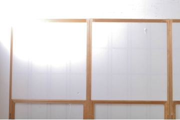 ビンテージ建具　和の空間づくりにおすすめの雪見障子戸4枚セット(引き戸、擦り上げ障子戸、擦上障子戸、ヴィンテージ)(R-073899)