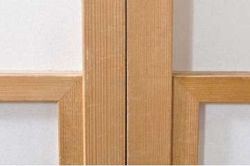 ビンテージ建具　和の空間づくりにおすすめの雪見障子戸4枚セット(引き戸、擦り上げ障子戸、擦上障子戸、ヴィンテージ)(R-073900)