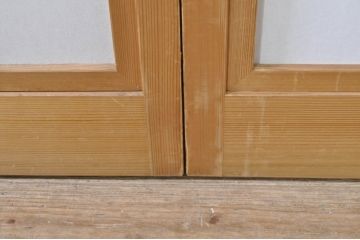 ビンテージ建具　和の空間づくりにおすすめの雪見障子戸4枚セット(引き戸、擦り上げ障子戸、擦上障子戸、ヴィンテージ)(R-073900)