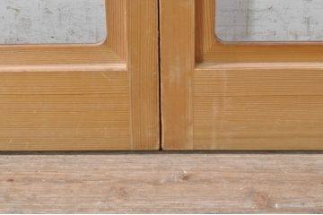 ビンテージ建具　和の空間づくりにおすすめの雪見障子戸4枚セット(引き戸、擦り上げ障子戸、擦上障子戸、ヴィンテージ)(R-073900)