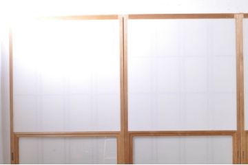 ビンテージ建具　和の空間づくりにおすすめの雪見障子戸4枚セット(引き戸、擦り上げ障子戸、擦上障子戸、ヴィンテージ)(R-073900)