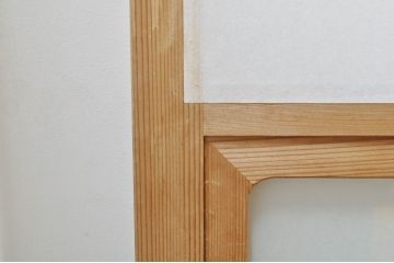 ビンテージ建具　和の空間づくりにおすすめの雪見障子戸4枚セット(引き戸、擦り上げ障子戸、擦上障子戸、ヴィンテージ)(R-073900)