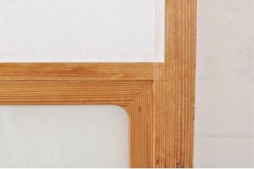 ビンテージ建具　和の空間づくりにおすすめの雪見障子戸4枚セット(引き戸、擦り上げ障子戸、擦上障子戸、ヴィンテージ)(R-073900)