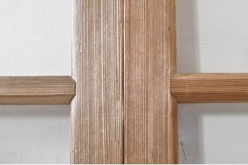 アンティーク建具　大正ロマン　古い木味が魅力的な幅狭ガラス戸4枚セット(引き戸)(R-073901)