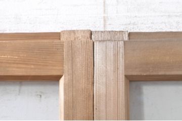 アンティーク建具　大正ロマン　古い木味が魅力的な幅狭ガラス戸4枚セット(引き戸)(R-073901)