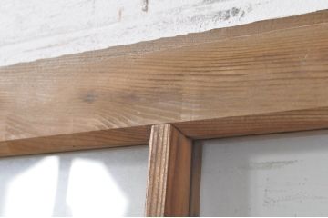 アンティーク建具　大正ロマン　古い木味が魅力的な幅狭ガラス戸4枚セット(引き戸)(R-073901)