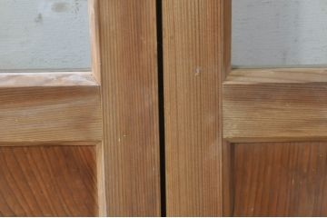 アンティーク建具　大正ロマン　古い木味が魅力的な幅狭ガラス戸4枚セット(引き戸)(R-073901)