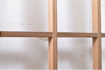 アンティーク建具　高級品!!　漆塗り　欅(ケヤキ)材　和モダンな空間づくりにおすすめ!デザインがおしゃれなガラス入り幅広障子戸2枚セット(引き戸、ガラス帯戸)(R-073902)