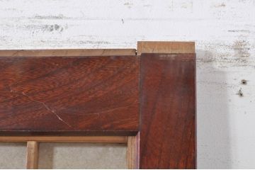 アンティーク建具　高級品!!　漆塗り　欅(ケヤキ)材　和モダンな空間づくりにおすすめ!デザインがおしゃれなガラス入り幅広障子戸2枚セット(引き戸、ガラス帯戸)(R-073904)