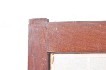 アンティーク建具　高級品!!　漆塗り　欅(ケヤキ)材　和モダンな空間づくりにおすすめ!デザインがおしゃれなガラス入り幅広障子戸2枚セット(引き戸、ガラス帯戸)(R-073905)