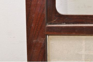アンティーク建具　高級品!!　漆塗り　欅(ケヤキ)材　和モダンな空間づくりにおすすめ!デザインがおしゃれなガラス入り幅広障子戸2枚セット(引き戸、ガラス帯戸)(R-073905)