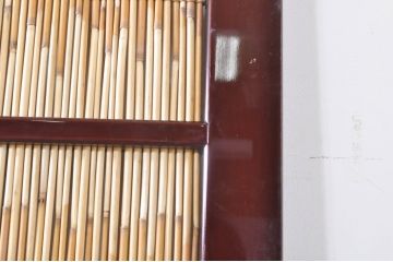 ビンテージ建具　最高級!!　石川県産　総漆塗り　透かし彫り入り　腰板の水鳥笹図が涼しげな和の空間を演出する幅広夏戸2枚セット(引き戸、簾戸、簀戸、葭戸、夏障子、御簾戸、すど、ヴィンテージ)(R-073906)