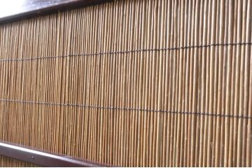 ビンテージ建具　最高級!!　石川県産　総漆塗り　涼しげな和の空間を演出する幅広葦戸2枚セット(引き戸、簾戸、簀戸、葭戸、夏障子、夏戸、御簾戸、すど、ヴィンテージ)(R-073908)