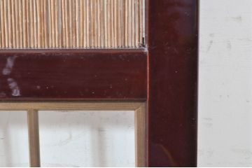 ビンテージ建具　最高級!!　石川県産　総漆塗り　涼しげな和の空間を演出する幅広葦戸2枚セット(引き戸、簾戸、簀戸、葭戸、夏障子、夏戸、御簾戸、すど、ヴィンテージ)(R-073908)