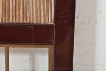 ビンテージ建具　最高級!!　石川県産　総漆塗り　涼しげな和の空間を演出する幅広葦戸2枚セット(引き戸、簾戸、簀戸、葭戸、夏障子、夏戸、御簾戸、すど、ヴィンテージ)(R-073908)