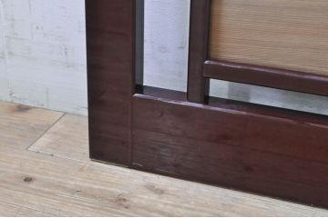 ビンテージ建具　最高級!!　石川県産　総漆塗り　透かし彫り入り　腰板の水鳥笹図が涼しげな和の空間を演出する幅広夏戸2枚セット(引き戸、簾戸、簀戸、葭戸、夏障子、御簾戸、すど、ヴィンテージ)(R-073910)