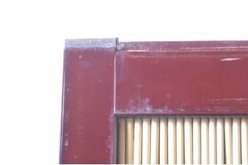 ビンテージ建具　最高級!!　石川県産　総漆塗り　透かし彫り入り　腰板の波千鳥が素敵な幅広夏戸2枚セット(引き戸、簾戸、簀戸、葭戸、夏障子、御簾戸、すど、ヴィンテージ)(R-073913)