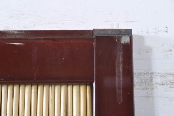 ビンテージ建具　最高級!!　石川県産　総漆塗り　透かし彫り入り　腰板波千鳥の幅広夏戸2枚セット(引き戸、簾戸、簀戸、葭戸、夏障子、御簾戸、ヴィンテージ)(R-073916)