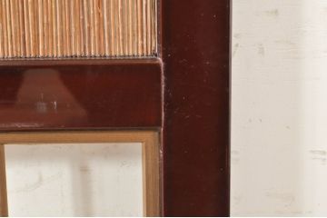 ビンテージ建具　最高級!!　石川県産　総漆塗り　涼しげな和の空間を演出する幅広葦戸2枚セット(引き戸、簾戸、簀戸、葭戸、夏障子、夏戸、御簾戸、すど、ヴィンテージ)(R-073918)