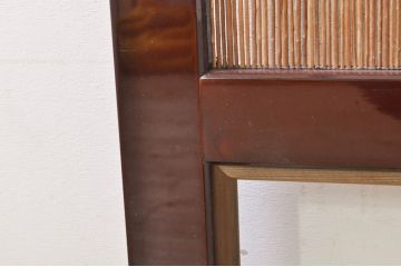 ビンテージ建具　最高級!!　石川県産　総漆塗り　涼しげな和の空間を演出する幅広葦戸2枚セット(引き戸、簾戸、簀戸、葭戸、夏障子、夏戸、御簾戸、すど、ヴィンテージ)(R-073918)