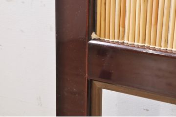 ビンテージ建具　最高級!!　石川県産　総漆塗り　涼しげな和の空間を演出する幅広葦戸2枚セット(引き戸、簾戸、簀戸、葭戸、夏障子、夏戸、御簾戸、すど、ヴィンテージ)(R-073920)