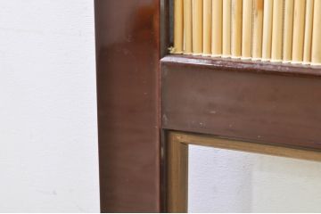 ビンテージ建具　最高級!!　石川県産　総漆塗り　涼しげな和の空間を演出する幅広葦戸2枚セット(引き戸、簾戸、簀戸、葭戸、夏障子、夏戸、御簾戸、すど、ヴィンテージ)(R-073920)