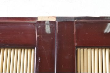 ビンテージ建具　最高級!!　石川県産　総漆塗り　透かし彫り入り　腰板の縁起の良い富士山と松竹梅が素敵な夏戸4枚セット(引き戸、簾戸、簀戸、葭戸、夏障子、御簾戸、すど、ヴィンテージ)(R-073922)