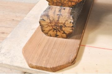 和製アンティーク　激レア　希少!!　高級品　入手困難　珍しい菊花木の存在感抜群な飾り棚(茶棚、違い棚、茶箪笥、収納棚、戸棚、店舗什器)(R-073928)