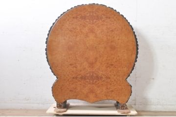 和製アンティーク　激レア　希少!!　高級品　入手困難　珍しい菊花木の存在感抜群な飾り棚(茶棚、違い棚、茶箪笥、収納棚、戸棚、店舗什器)(R-073928)