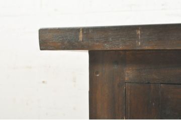 アジアンビンテージ　チーク材　デザインガラスが目を惹くお洒落なサイドボード(サイドキャビネット、収納棚、戸棚、引き出し、ヴィンテージ)(R-073933)