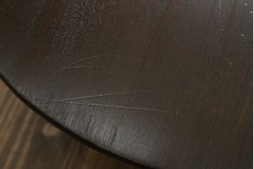 和製アンティーク　栓材　趣のある佇まいが魅力的な丸型ちゃぶ台(折りたたみテーブル、座卓、ローテーブル)(R-073938)