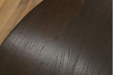 和製アンティーク　栓材　趣のある佇まいが魅力的な丸型ちゃぶ台(折りたたみテーブル、座卓、ローテーブル)(R-073938)