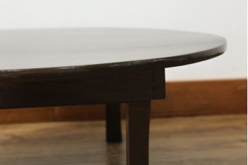 和製アンティーク　栓材　趣のある佇まいが魅力的な丸型ちゃぶ台(折りたたみテーブル、座卓、ローテーブル)(R-073938)