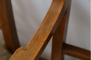イタリアアンティーク　マホガニー材　象嵌入り　品のある佇まいが魅力的なマーケットリーアームチェア2脚セット(ダイニングチェア、椅子、イス)(R-073939)
