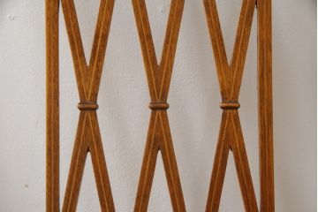 イタリアアンティーク　マホガニー材　象嵌入り　品のある佇まいが魅力的なマーケットリーダイニングチェア4脚セット(椅子、イス)(R-073940)
