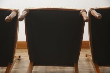 イタリアアンティーク　マホガニー材　象嵌入り　品のある佇まいが魅力的なマーケットリーダイニングチェア4脚セット(椅子、イス)(R-073940)