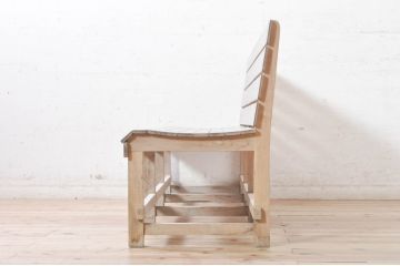 和製アンティーク　素朴な木味のぬくもりを感じるベンチ(長椅子、長イス、板座チェア、木製ベンチ)(R-073941)