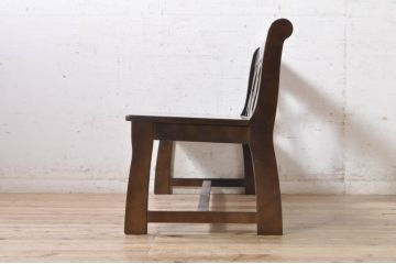 中古　希少な絶版品　カリモク家具(karimoku)　ルスティック(RUSTIC)　カントリースタイルの空間づくりにおすすめな2人掛けベンチ(長椅子、板座チェア)(R-073942)