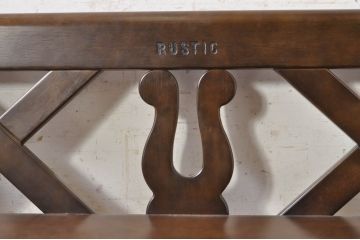 中古　希少な絶版品　カリモク家具(karimoku)　ルスティック(RUSTIC)　カントリースタイルの空間づくりにおすすめな2人掛けベンチ(長椅子、板座チェア)(R-073942)