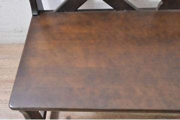 中古　希少な絶版品　カリモク家具(karimoku)　ルスティック(RUSTIC)　カントリースタイルの空間づくりにおすすめな2人掛けベンチ(長椅子、板座チェア)(R-073942)
